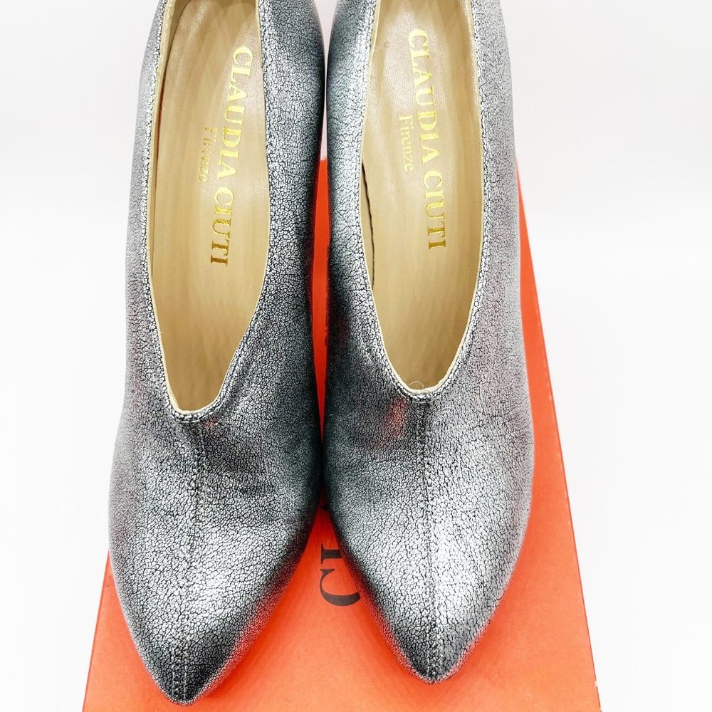 Claudia Ciuti "GIORGIA" Pump STEEL CRACK Leather Shoes 9.5 US / 40 EU MSRP $360